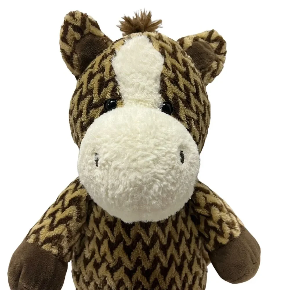 Kellytoy Horse Plush Stuffed Animal Chevron Zig Zag Pattern Brown Tan 15